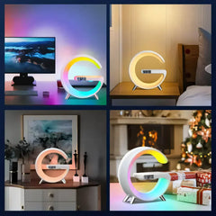 ATTRACTIVE G-Shaped 5 in 1 Night Lamp Wireless Charger Bluetooth Speaker