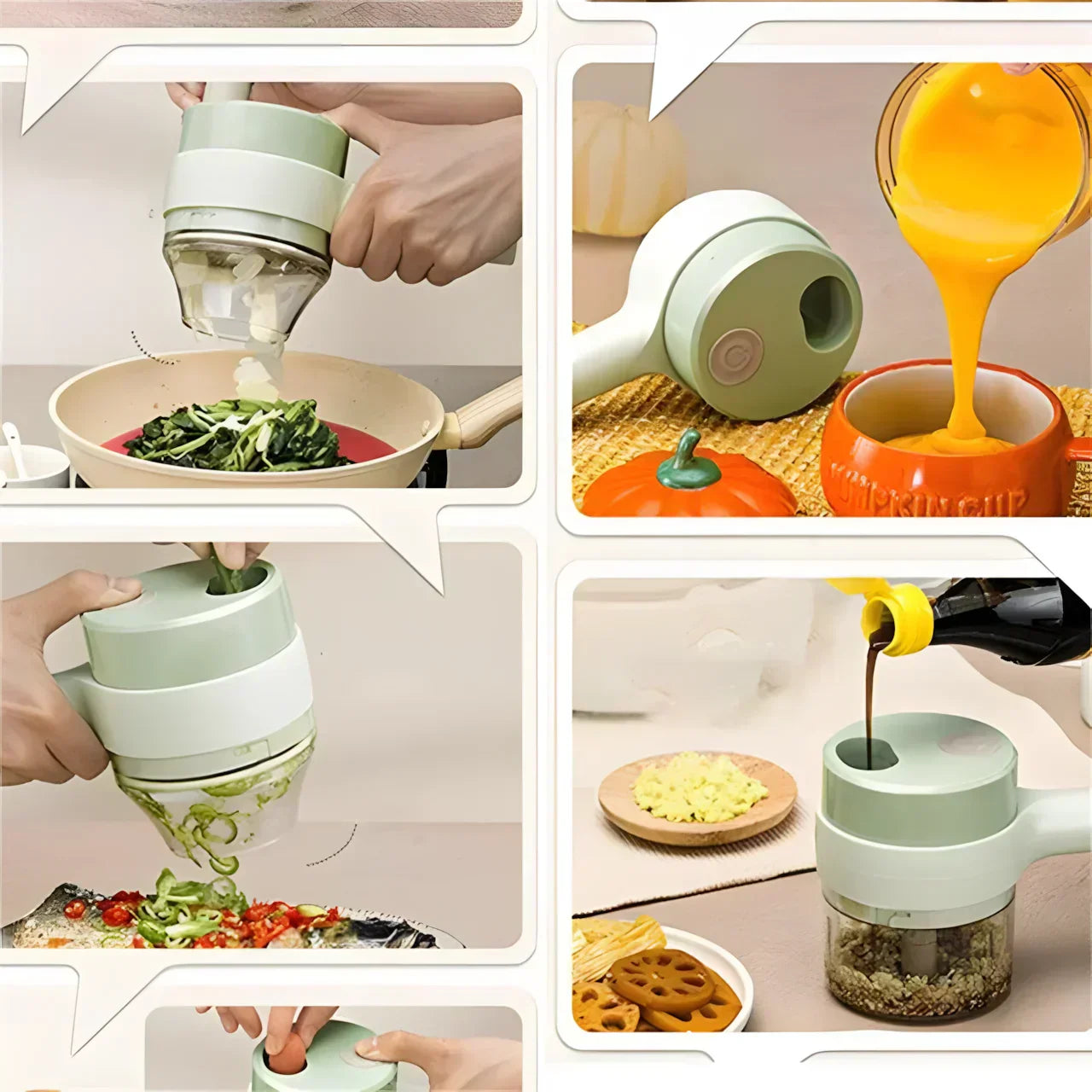 BEST 3 in 1 Electric Rechargeable Handheld Food Chopper Crusher