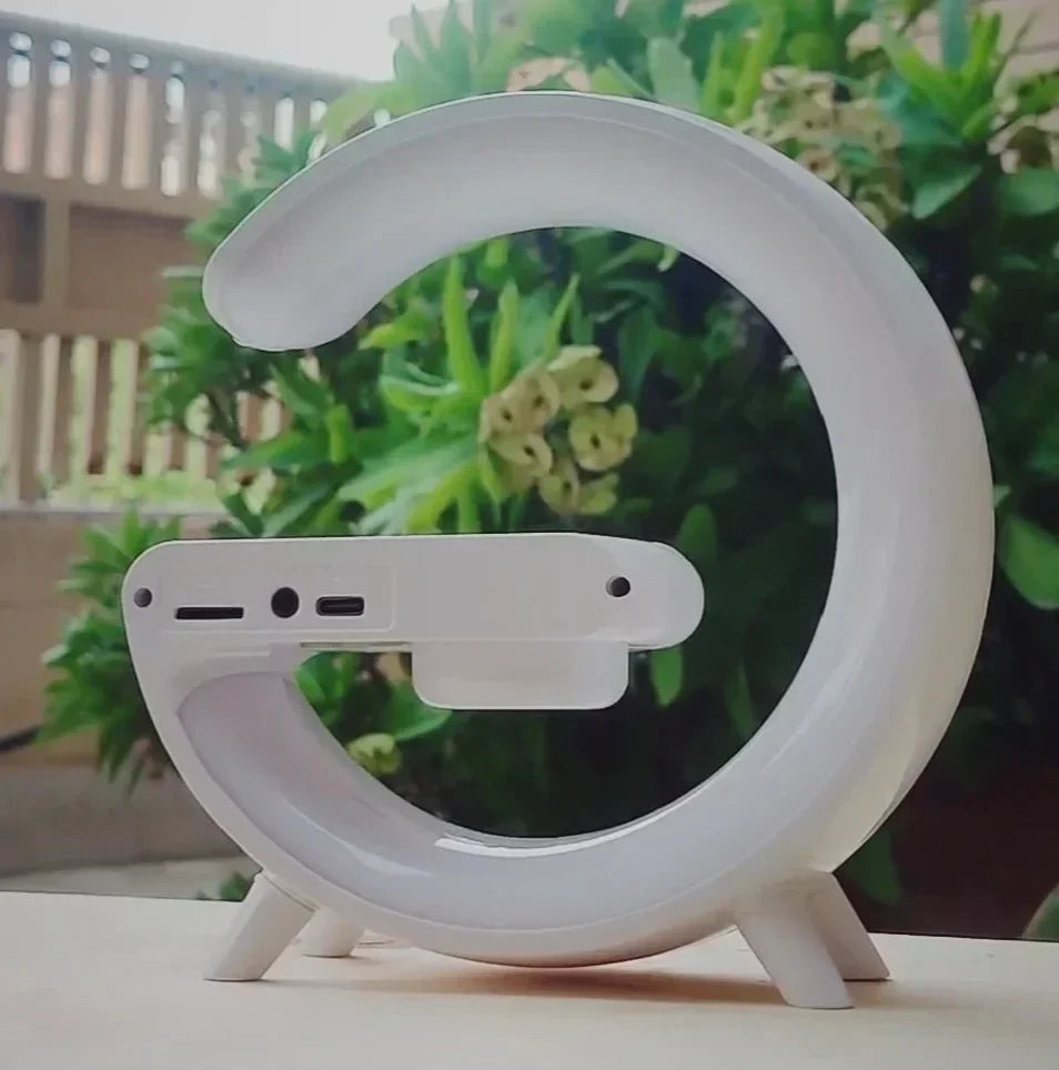 ATTRACTIVE G-Shaped 5 in 1 Night Lamp Wireless Charger Bluetooth Speaker