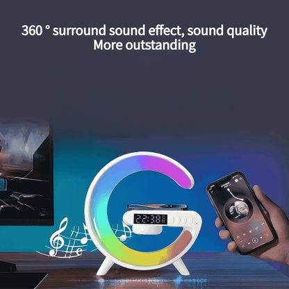 ATTRACTIVE G-Shaped 5 in 1 Night Lamp Wireless Charger Bluetooth Speaker