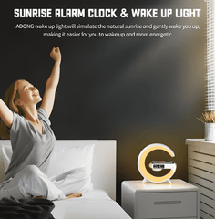 ATTRACTIVE G-Shaped 5 in 1 Night Lamp Wireless Charger Bluetooth Speaker