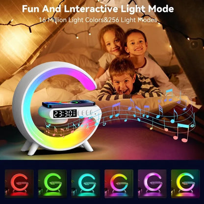 ATTRACTIVE G-Shaped 5 in 1 Night Lamp Wireless Charger Bluetooth Speaker