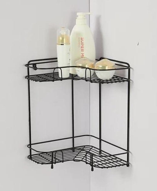 Creative 2-tier Corner Bathroom and Kitchen Rack