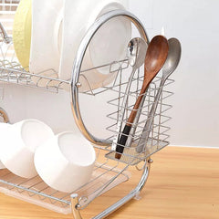 S-Shape Double Decker Style Dish Rack Kitchen Organizer